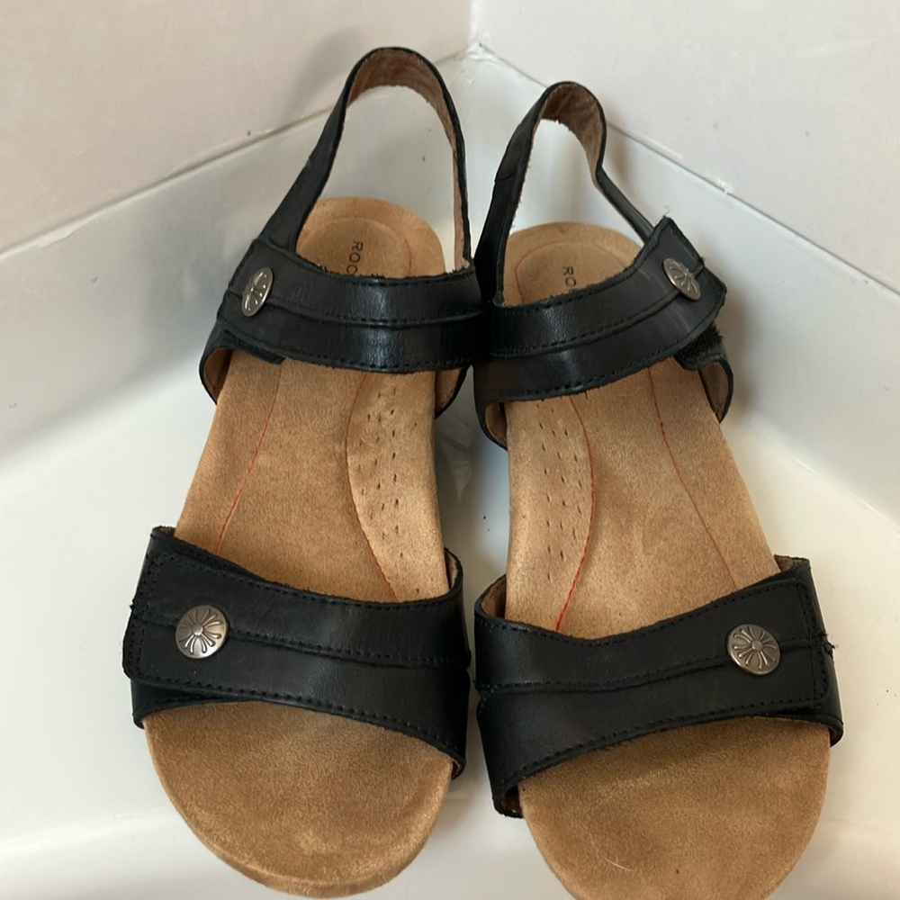 Black Sandals with Silver Accents